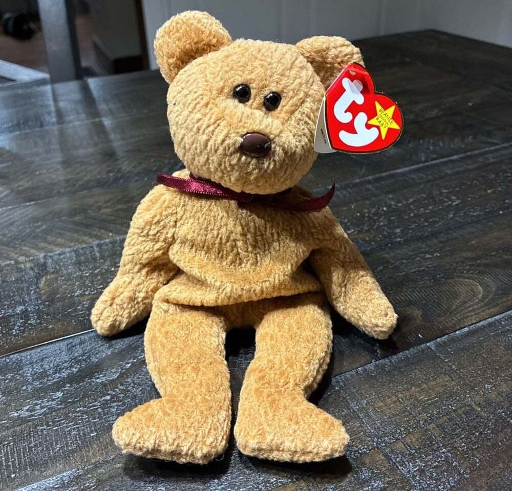 Ty Beanie Babies Curly The Bear 1996 Retired Plush Stuffed Animal Toy